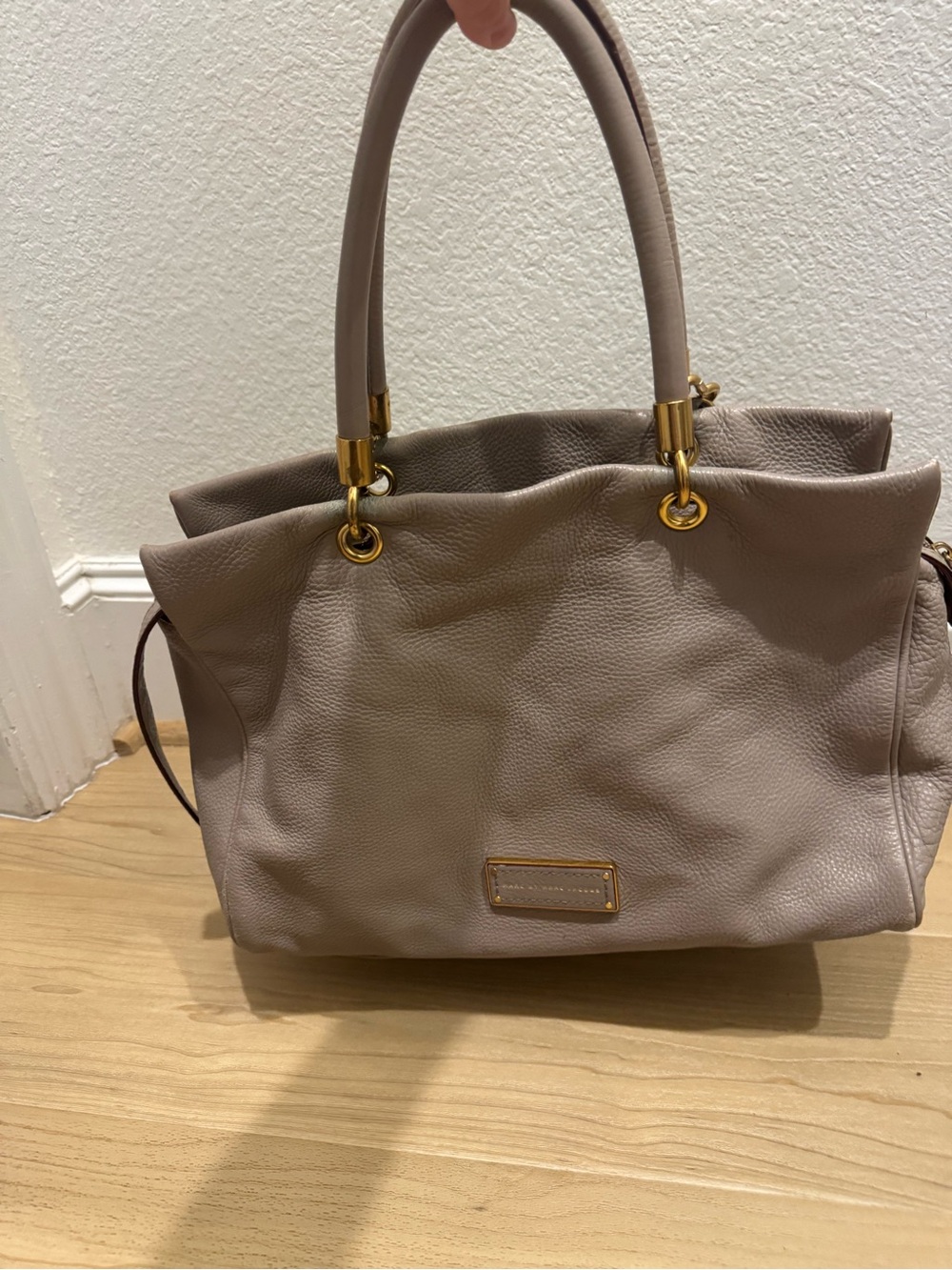 Marc by Marc Jacobs Taupe Leather Tote with Gold Hardware